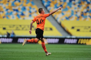 Kharkiv, Ukraine - August 6, 2021: Viktor Kornienko. The football match of UPL championship FC Shakhtar vs Olexandria