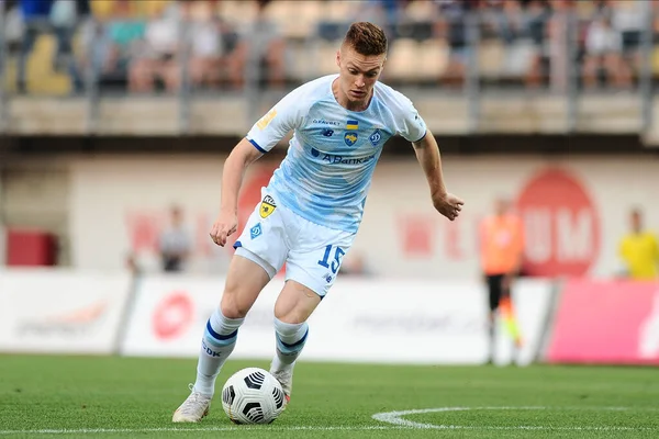 Zaporizhzhia Oekraïne Augustus 2021 Viktor Tsyhankov Vice Kapitein Voetbalwedstrijd Van — Stockfoto