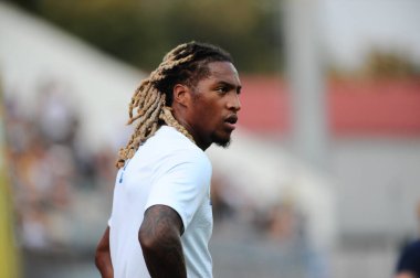 Zaporizhzhia, Ukrayna - 7 Ağustos 2021: Gerson Rodrigues. UPL şampiyonası FC Zorya Luhansk FC Dinamo Kyiv 'e karşı.