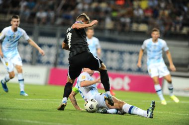 Zaporizhzhia, Ukrayna - 7 Ağustos 2021 UPL şampiyonası FC Zorya Luhansk - FC Dinamo Kyiv