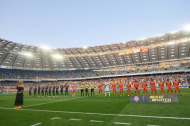 KYIV, UKRAINE - 13 Ağustos 2021: Shakhtar Donetsk - Metallist-1925 Kharkiv futbol karşılaşması