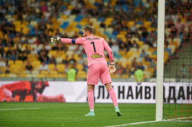 KYIV, UKRAINE - 13 Ağustos 2021: Denys Sydorenko (kaptan). Shakhtar Donetsk - Metallist-1925 Kharkiv maçı