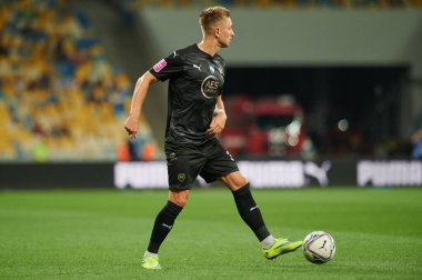 KYIV, UKRAINE - 13 Ağustos 2021: Oleh Holodyuk. Shakhtar Donetsk - Metallist-1925 Kharkiv maçı