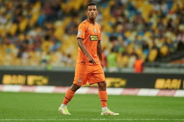 KYIV, UKRAINE - 13 Ağustos 2021: Orta saha oyuncusu Marcos Antonio (8). Shakhtar Donetsk - Metallist-1925 Kharkiv maçı
