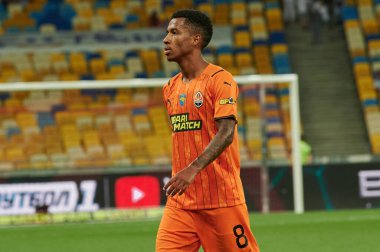 KYIV, UKRAINE - 13 Ağustos 2021: Orta saha oyuncusu Marcos Antonio (8). Shakhtar Donetsk - Metallist-1925 Kharkiv maçı