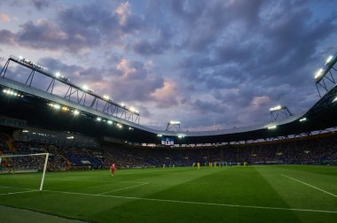 KHARKIV, UKRAINE - 22 Ağustos 2021 Metalist Stadyum. Metalci, Obolon 'a karşı.
