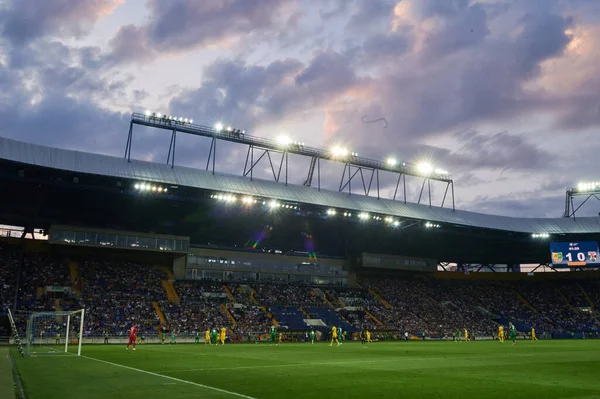 KHARKIV, UKRAINE - 22 Ağustos 2021 Metalist Stadyum. Metalci, Obolon 'a karşı.