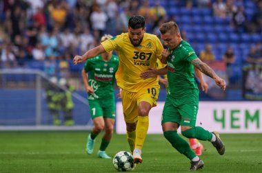KHARKIV, UKRAINE - 22 Ağustos 2021: Fares Bahlouli. FC Futbol Maçı Metalisti Obolon 'a Karşı