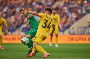 KHARKIV, UKRAINE - 22 Ağustos 2021 Volodymyr Tanchyk. FC Futbol Maçı Metalisti Obolon 'a Karşı