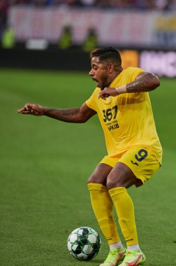 KHARKIV, UKRAINE - 22 Ağustos 2021: FC Futbol Maçı Metalisti Obolon 'a Karşı