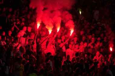 KHARKIV, UKRAINE - 22 AĞUSTOS 2021: FC Futbol karşılaşması Metalisti Obolon 'a karşı