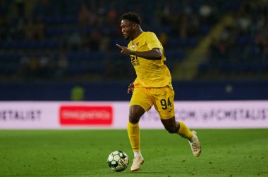 KHARKIV, UKRAINE - 22 AĞUSTOS 2021: Brayan Riascos, FC Futbol Maçı Metalisti Obolon 'a Karşı