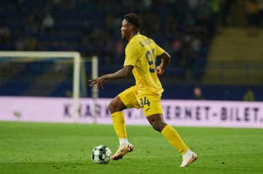 KHARKIV, UKRAINE - 22 AĞUSTOS 2021: Brayan Riascos, FC Futbol Maçı Metalisti Obolon 'a Karşı