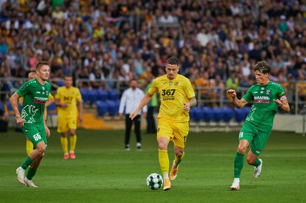 Kharkiv Ukraine August 2021 Matheus Peixoto Das Fußballspiel Metallist Obolon — Stockfoto