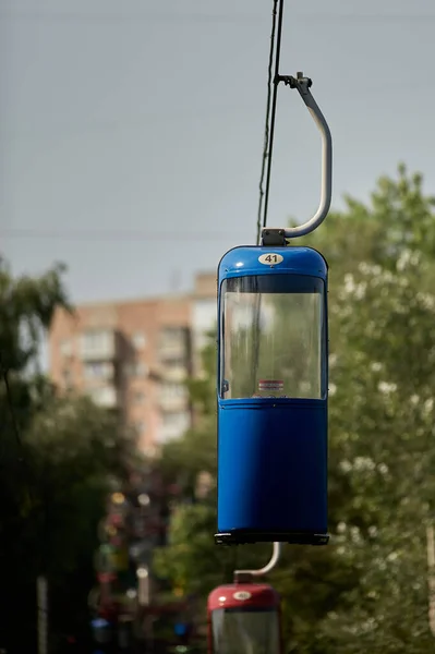 Kolejka Linowa Ropeway Retro Technologii Transportu Tematu — Zdjęcie stockowe