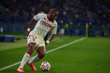 KHARKIV, UKRAINE - 24 Ağustos 2021 Djibril Sidibe. UEFA Şampiyonlar Ligi, Shakhtar ve Monako maçı.