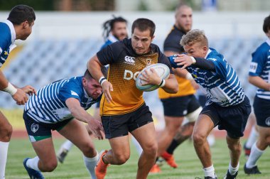 KHARKIV, UKRAINE - 4 Eylül 2021: Rugby karşılaşması Ukrayna Şampiyonası RC the Polytechnic