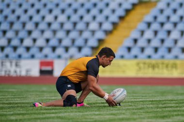 KHARKIV, UKRAINE - 4 Eylül 2021: Rugby karşılaşması Ukrayna Şampiyonası RC the Polytechnic