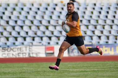 KHARKIV, UKRAINE - 4 Eylül 2021: Rugby karşılaşması Ukrayna Şampiyonası RC the Polytechnic