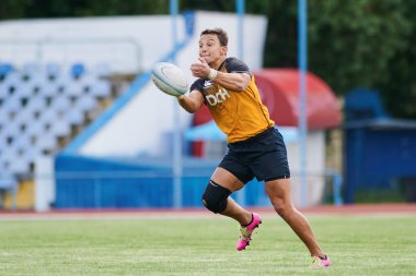 KHARKIV, UKRAINE - 4 Eylül 2021: Rugby karşılaşması Ukrayna Şampiyonası RC the Polytechnic