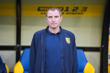 KHARKIV, UKRAINE - 5 Eylül 2021 Oleksandr Kucher. Ukrayna PFL Metal 'in VPK-Agro' ya karşı oynadığı futbol maçı