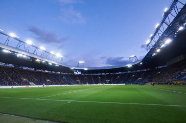 KHARKIV, UKRAINE - 5 Eylül 2021: Ukrayna PFL FC Metal VPK-Agro 'ya karşı futbol maçı