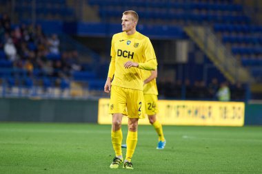 KHARKIV, UKRAINE - 5 Eylül 2021: Oleksandr Myzyuk. Ukrayna PFL Metal 'in VPK-Agro' ya karşı oynadığı futbol maçı