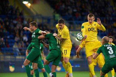 KHARKIV, UKRAINE - 5 Eylül 2021: Ukrayna PFL FC Metal VPK-Agro 'ya karşı futbol maçı