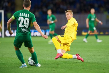 KHARKIV, UKRAINE - 5 Eylül 2021: Ukrayna PFL FC Metal VPK-Agro 'ya karşı futbol maçı