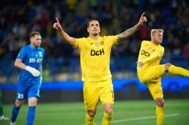 KHARKIV, UKRAINE - 5 Eylül 2021: Matheus Peixoto. Ukrayna PFL Metal 'in VPK-Agro' ya karşı oynadığı futbol maçı