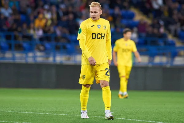 KHARKIV, UKRAINE - 5 Eylül 2021: Vyacheslav Tankovskyi. Ukrayna PFL Metal 'in VPK-Agro' ya karşı oynadığı futbol maçı