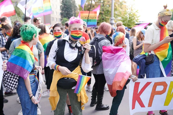 Kharkiv Ukrayna Eylül 2021 Harkiv Pride Kharkiv Sokaklarındaki Katılımcıları — Stok fotoğraf