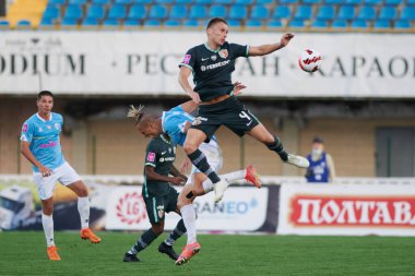 POLTAVA, UKRAINE - 19 Eylül 2021: Vorskla Stadyumu 'nda Ukrayna Premiere Ligi FC Vorskla-FC Minaj maçı