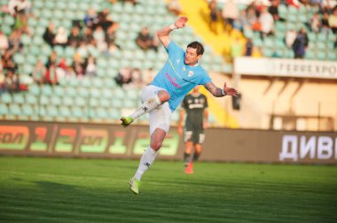 POLTAVA, UKRAINE - 19 Eylül 2021: Vorskla Stadyumu 'nda Ukrayna Premiere Ligi FC Vorskla-FC Minaj maçı