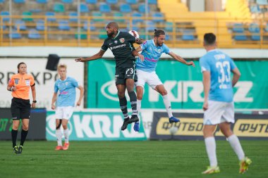 POLTAVA, UKRAINE - 19 Eylül 2021: Vorskla Stadyumu 'nda Ukrayna Premiere Ligi FC Vorskla-FC Minaj maçı