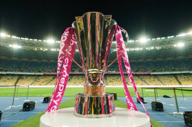 KYIV, UKRAINE - 22 Eylül 2021: Ukrayna Süper Kupası FC Shakhtar FC Dinamo 'ya karşı futbol maçı