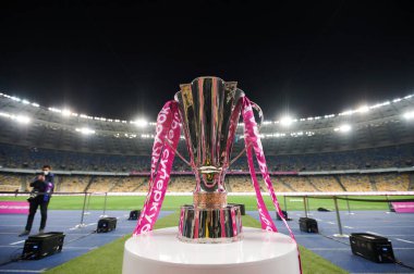 KYIV, UKRAINE - 22 Eylül 2021: Ukrayna Süper Kupası FC Shakhtar FC Dinamo 'ya karşı futbol maçı