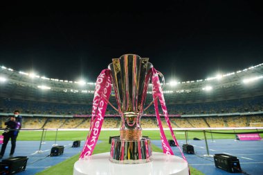 KYIV, UKRAINE - 22 Eylül 2021: Ukrayna Süper Kupası FC Shakhtar FC Dinamo 'ya karşı futbol maçı