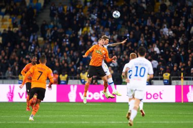 KYIV, UKRAINE - 22 Eylül 2021 Ukrayna Süper Kupası FC Shakhtar FC Dinamo 'ya karşı futbol maçı