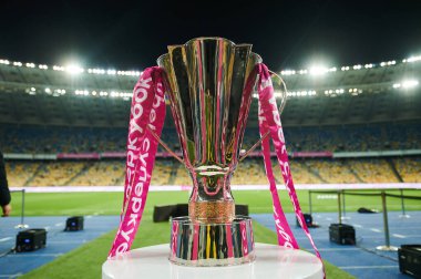 KYIV, UKRAINE - 22 Eylül 2021: Ukrayna Süper Kupası FC Shakhtar FC Dinamo 'ya karşı futbol maçı