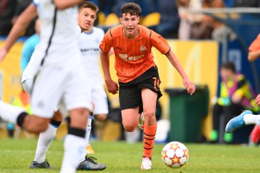 KYIV, UKRAINE - 27 Ekim 2020: UEFA Şampiyonlar Ligi U19 maçı Shakhtar Donetsk - Inter Milan maçı Kyiv Olimpiyskyi 'deki NSC Olimpiyskyi stadyumunda