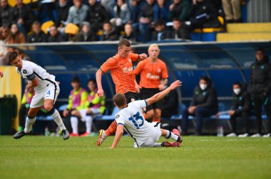 KYIV, UKRAINE - 27 Ekim 2020: UEFA Şampiyonlar Ligi U19 maçı Shakhtar Donetsk - Inter Milan maçı Kyiv Olimpiyskyi 'deki NSC Olimpiyskyi stadyumunda