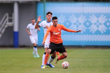 KYIV, UKRAINE - 27 Ekim 2020: UEFA Şampiyonlar Ligi U19 maçı Shakhtar Donetsk - Inter Milan maçı Kyiv Olimpiyskyi 'deki NSC Olimpiyskyi stadyumunda