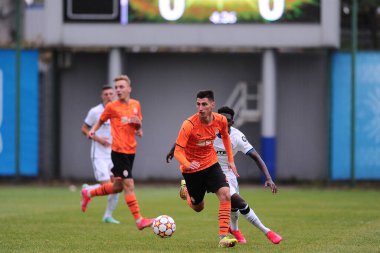 KYIV, UKRAINE - 27 Ekim 2020: UEFA Şampiyonlar Ligi U19 maçı Shakhtar Donetsk - Inter Milan maçı Kyiv Olimpiyskyi 'deki NSC Olimpiyskyi stadyumunda