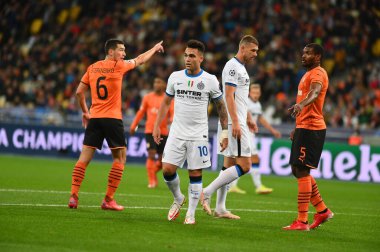 KYIV, UKRAINE - 27 Ekim 2020: UEFA Şampiyonlar Ligi maçı Shakhtar Donetsk-Inter Milan maçı Kyiv Olimpiyskyi 'deki NSC Olimpiyski Stadyumu' nda yapıldı.