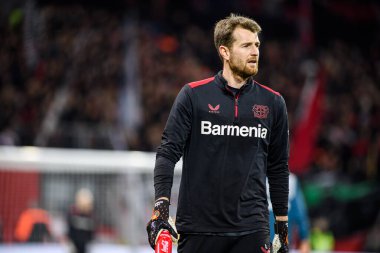 LEVERKUSEN, GERMANY - 17 ARALIK, 2023: Lukas Hradecky, FC Bayer 04 Leverkusen-Eintracht Frankfurt maçı Bayena 'da