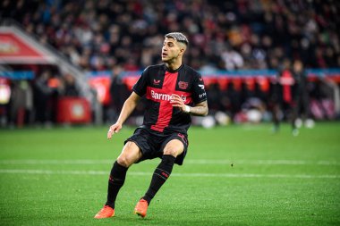LEVERKUSEN, GERMANY - 17 Aralık 2023: Exequiel Palacios, The Bundesliga maçı Bayer 04 Leverkusen - Eintracht Frankfurt Bayena maçında