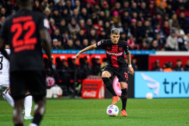 LEVERKUSEN, GERMANY - 17 Aralık 2023: Exequiel Palacios, The Bundesliga maçı Bayer 04 Leverkusen - Eintracht Frankfurt Bayena maçında