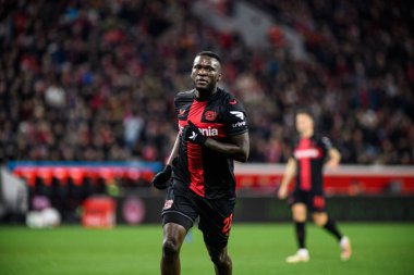 LEVERKUSEN, GERMANY - 17 Aralık 2023: Victor Boniface, FC Bayer 04 Leverkusen-Eintracht Frankfurt maçı Bayena 'da
