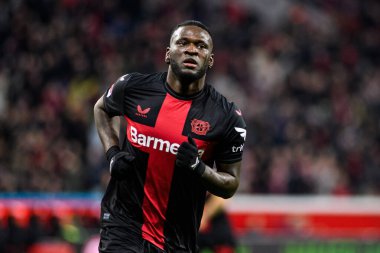 LEVERKUSEN, GERMANY - 17 Aralık 2023: Victor Boniface, FC Bayer 04 Leverkusen-Eintracht Frankfurt maçı Bayena 'da